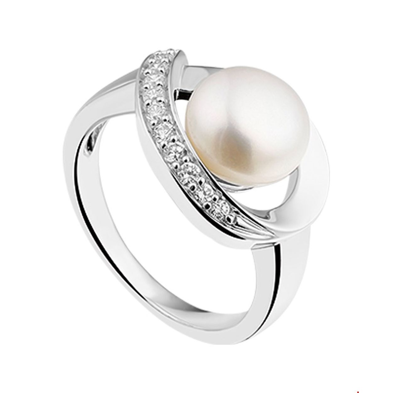 Beschrijving: Gerhodineerd zilveren ring met zoetwaterparel en zirkonia. 
Uniekenummer serie: 26144
Verpakt per: 1
Doelgroep: dames
Ringmaat: 17.25 mm (54)
Breedte: 13.5 mm
