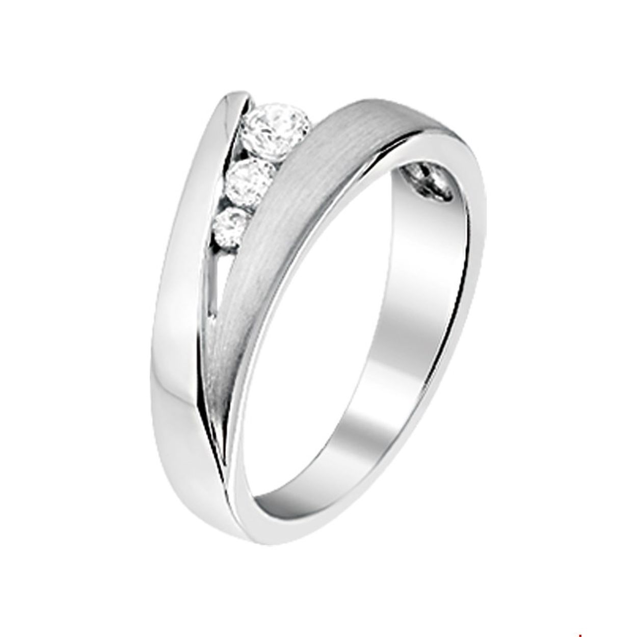 Beschrijving: Gerhodineerd zilveren ring met zirkonia. 
Uniekenummer serie: 26216
Verpakt per: 1
Doelgroep: dames
Ringmaat: 19.00 mm (60)
Breedte: 7.5 mm
Zetting: entourage (rail zetting)