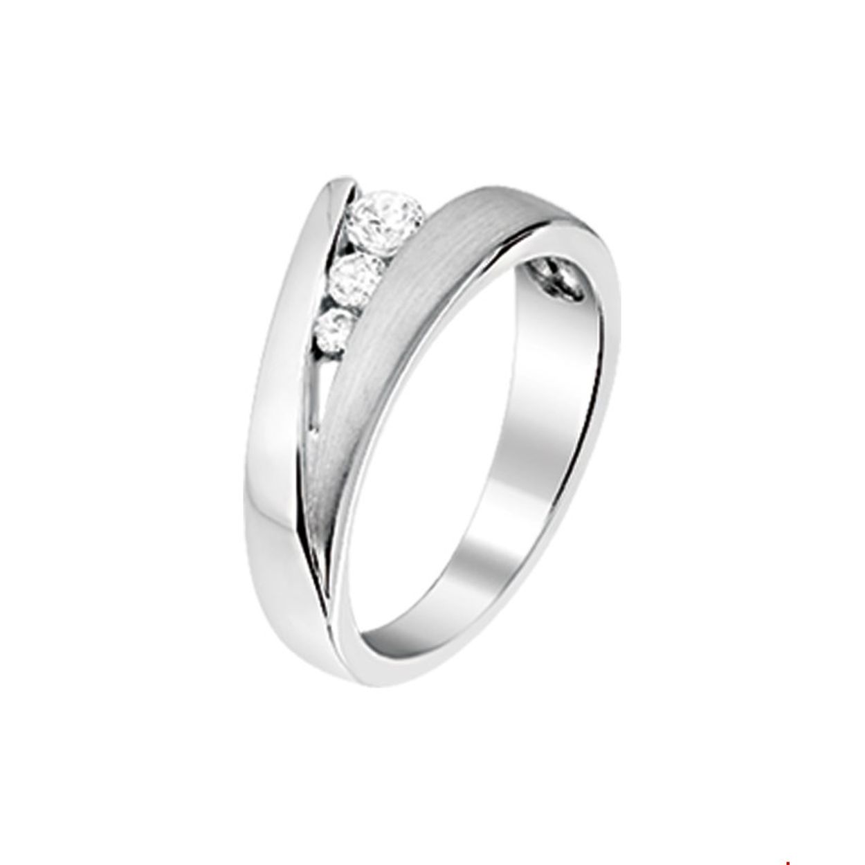 Beschrijving: Gerhodineerd zilveren ring met zirkonia. 
Uniekenummer serie: 26216
Verpakt per: 1
Doelgroep: dames
Ringmaat: 19.50 mm (61)
Breedte: 7.5 mm
Zetting: entourage (rail zetting)