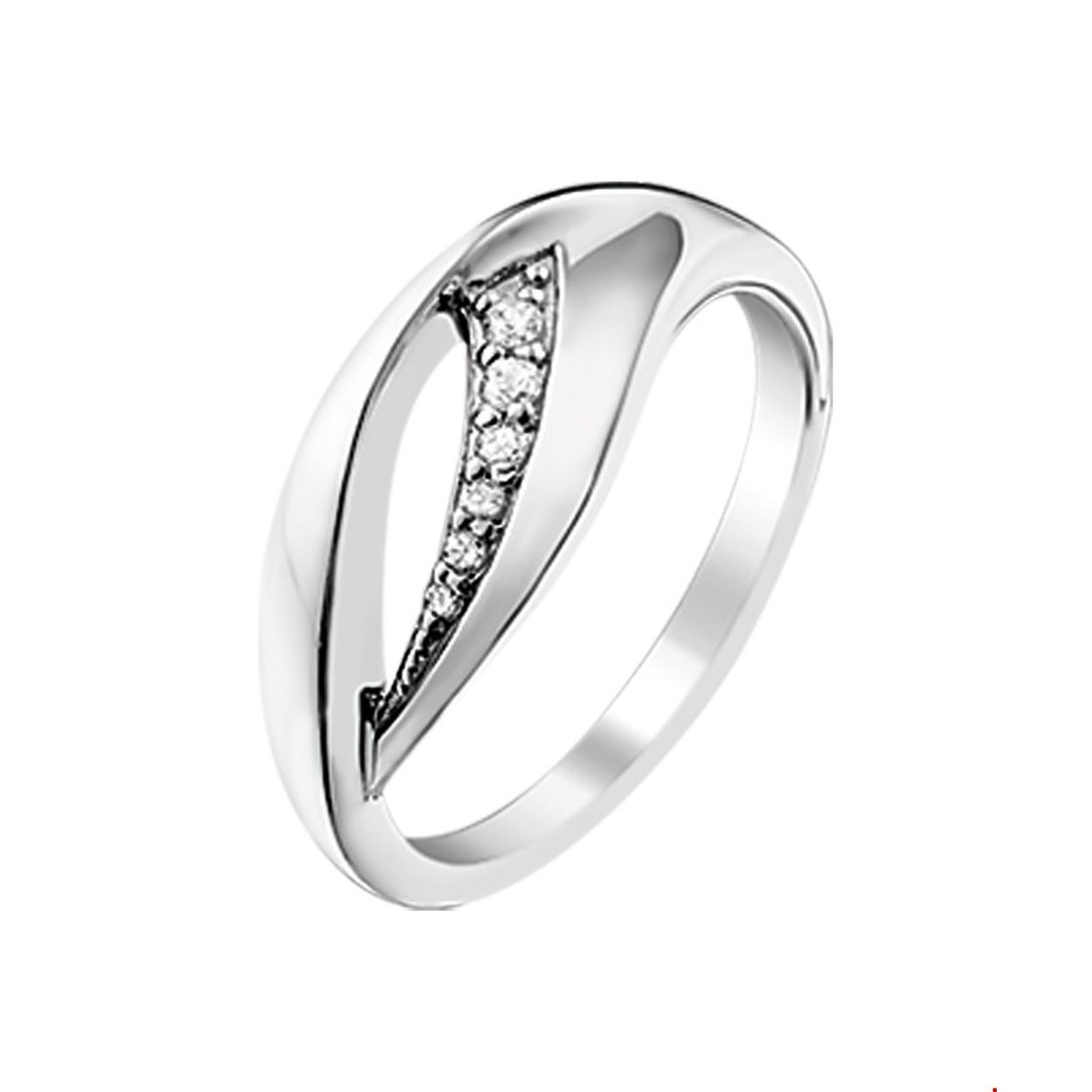 Beschrijving: Gerhodineerd zilveren ring met zirkonia. 
Uniekenummer serie: 26225
Verpakt per: 1
Doelgroep: dames
Ringmaat: 17.25 mm (54)
Breedte: 8.5 mm
Zetting: entourage (rijzetting)