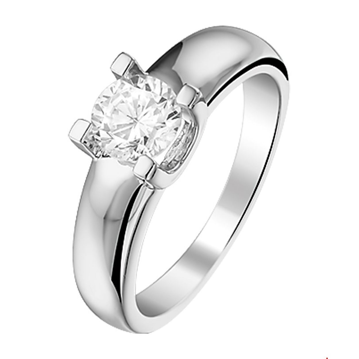 Beschrijving: Gerhodineerd zilveren ring met zirkonia. 
Uniekenummer serie: 25764
Verpakt per: 1
Doelgroep: dames
Ringmaat: 18.50 mm (58)
Zetting: solitaire (chatonzetting)