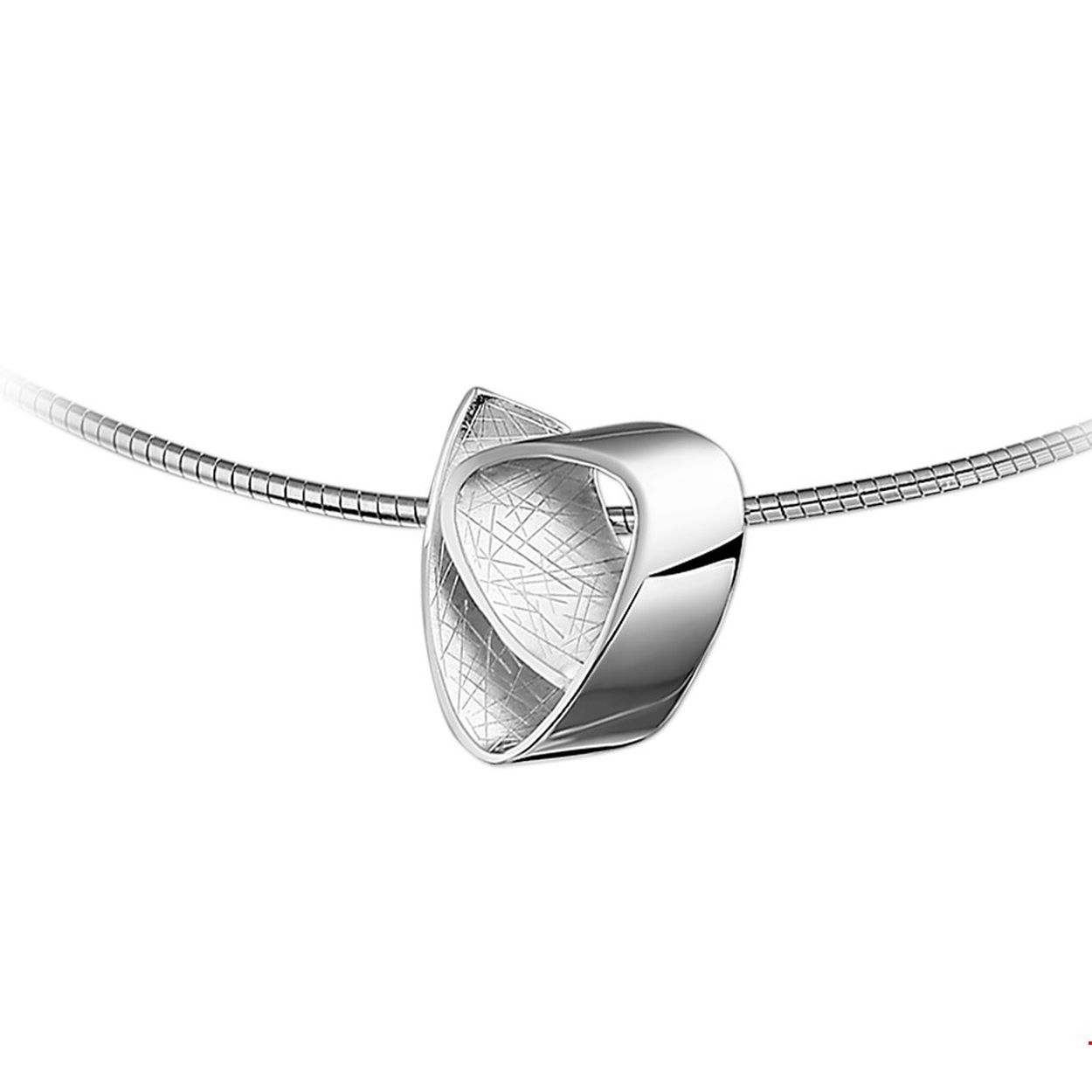 Zilver gerhodineerde collier