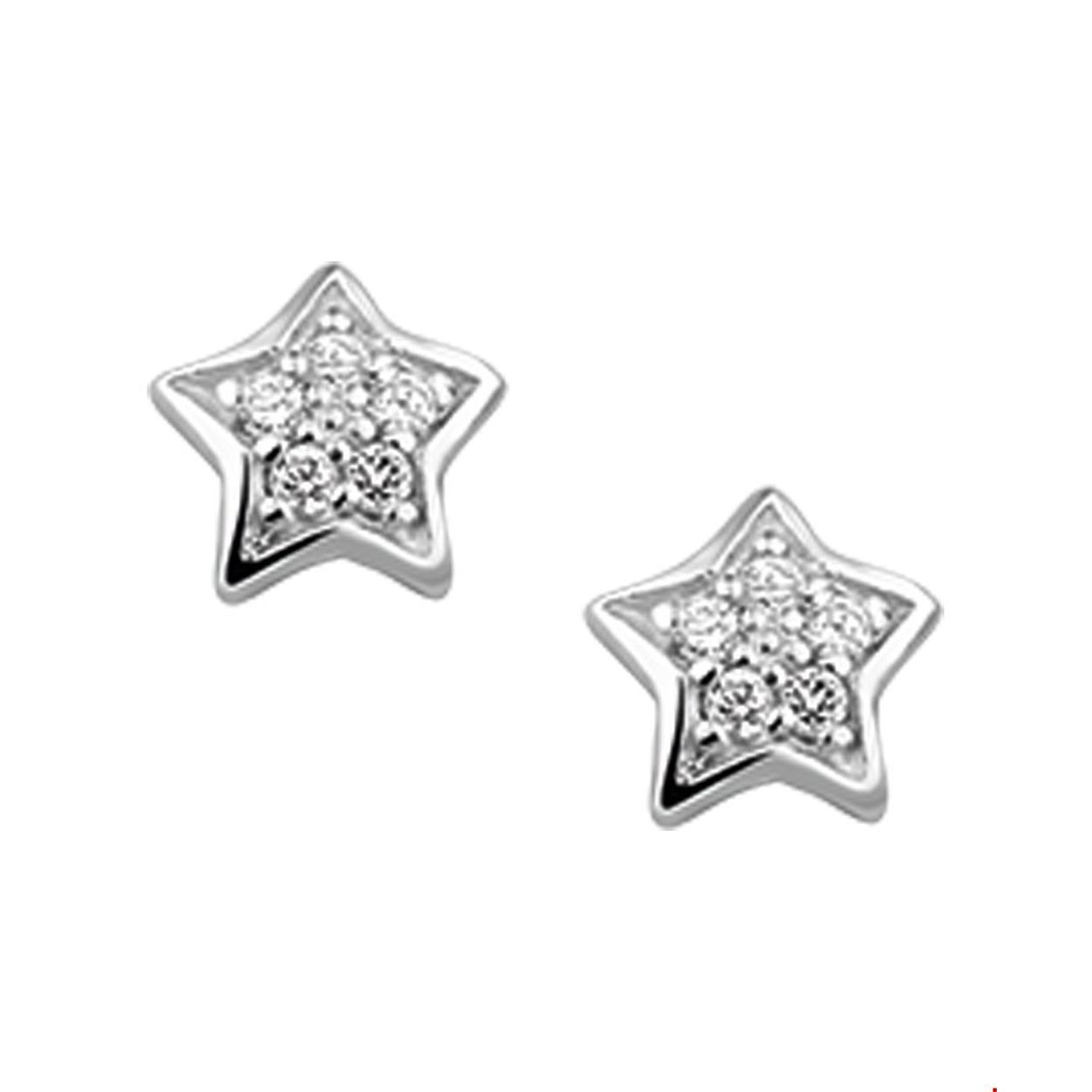 Beschrijving: Deze gerhodineerd zilveren ster oorknoppen met zirkonia hebben een afmeting van 5.5 x 5.5 mm. De elegante oorknoppen zijn gemakkelijk te combineren met andere sieraden. Laat jezelf stralen met deze blinkende sterren in je oren!
Doelgroep: dames
