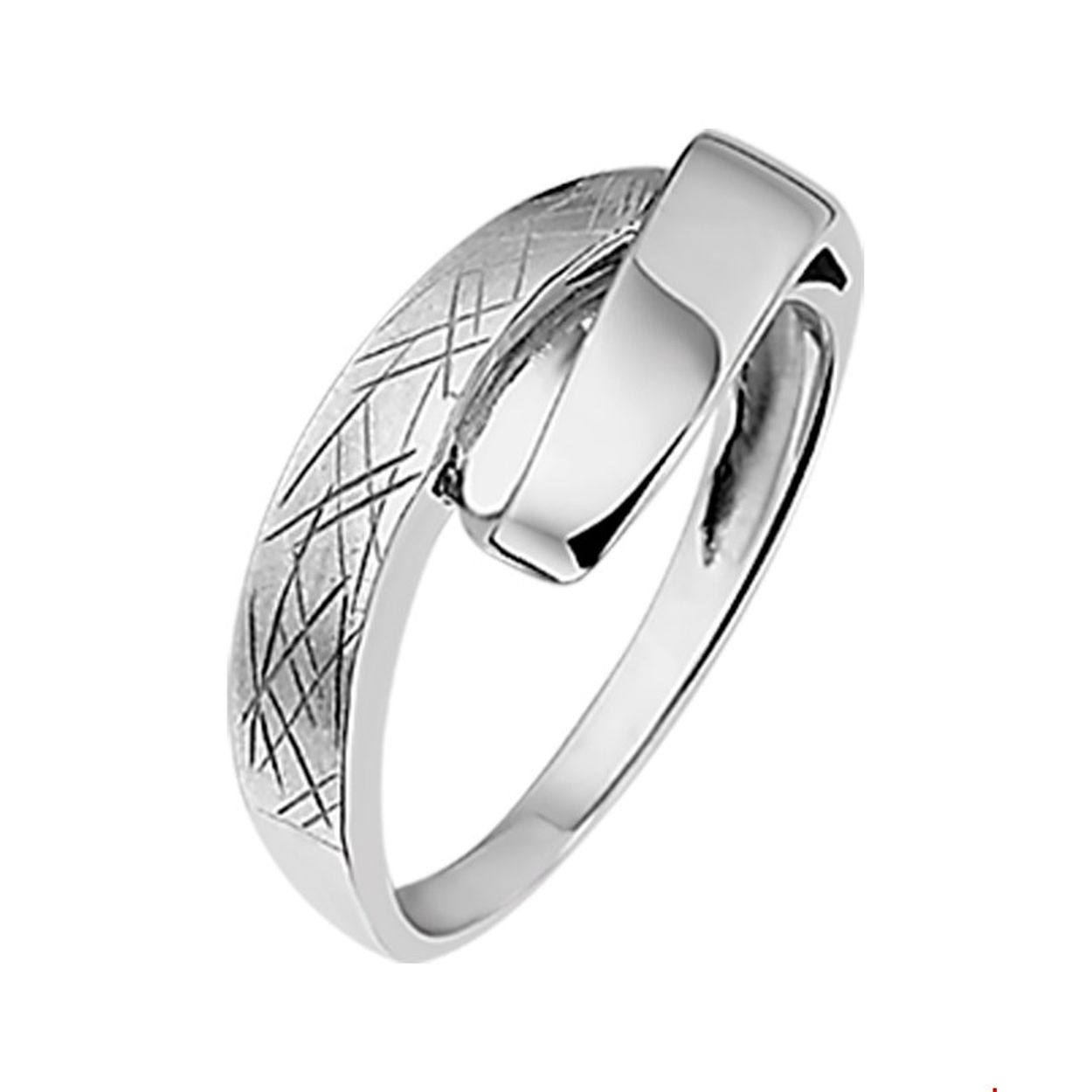 Zilveren ring - Gescratcht - Maat 18.5