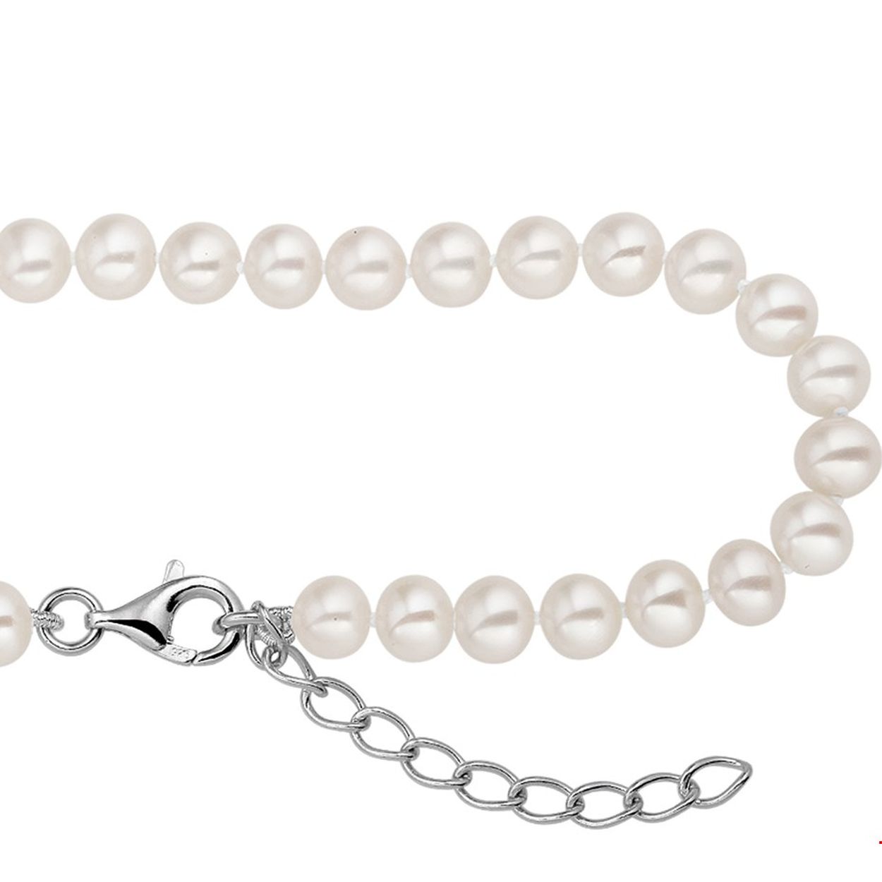 Beschrijving: Stijliconen als Audrey Hepburn en Coco Chanel bewezen het ons al: een little black dress en tijdloze parels horen in de garderobe van iedere vrouw! Details: Gerhodineerd zilveren collier met zoetwaterparels. De lengte van het collier bedraagt 42cm met 4cm extensie. De parelgrootte is 5.5mm. 
Verpakt per: 1
Doelgroep: dames
Breedte: 5.5 mm
Kortste lengte: 42 mm
Langste lengte: 46 mm