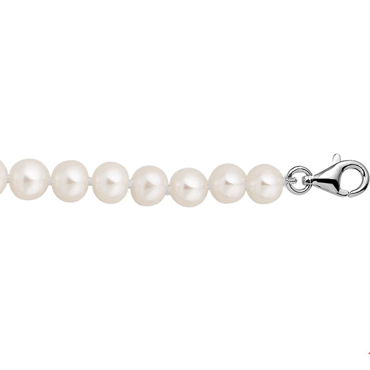 Beschrijving: Stijliconen als Audrey Hepburn en Coco Chanel bewezen het ons al: een little black dress en tijdloze parels horen in de garderobe van iedere vrouw! Details: Gerhodineerd zilveren collier met zoetwaterparels. De parelgrootte is 6.5mm. 
Verpakt per: 1
Doelgroep: dames
Breedte: 6.5 mm
Kortste lengte: 42 cm
Langste lengte: 46 cm