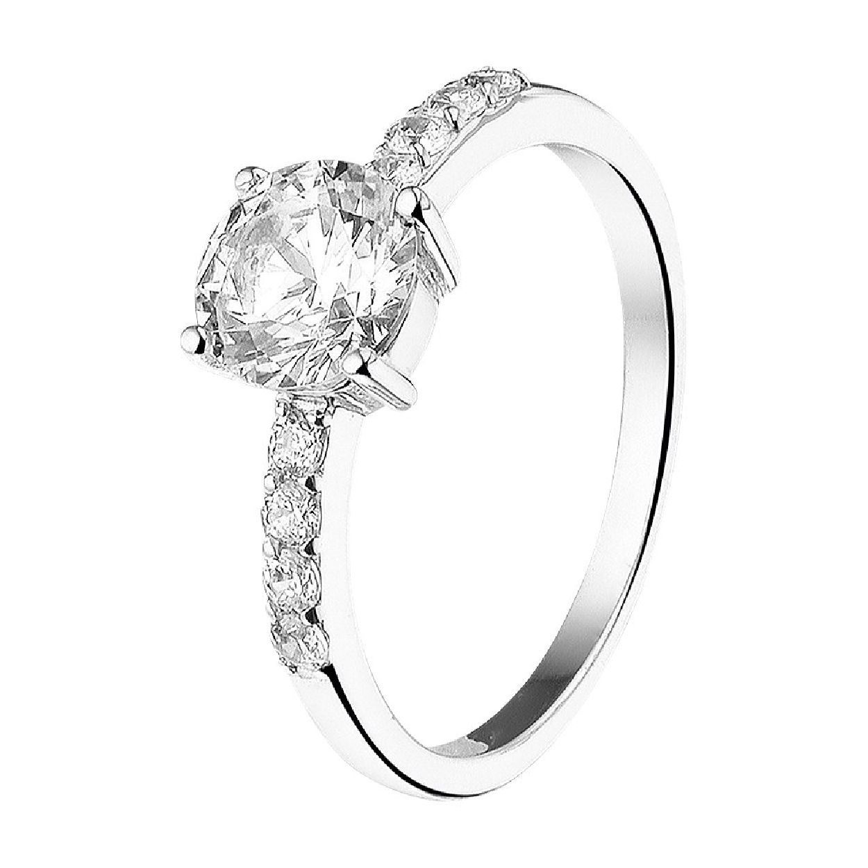 De ring is gemaakt van gerhodineerd zilver en is zilverkleurig. Het is een sieraad voor dames.