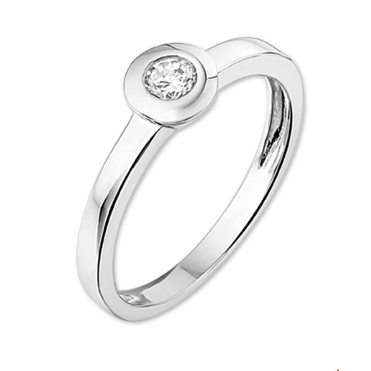 Beschrijving: Gerhodineerd zilveren ring met zirkonia. 
Uniekenummer serie: 26889
Verpakt per: 1
Doelgroep: dames
Ringmaat: 19.00 mm (60)
Breedte: 6 mm
Zetting: solitaire (kastzetting)