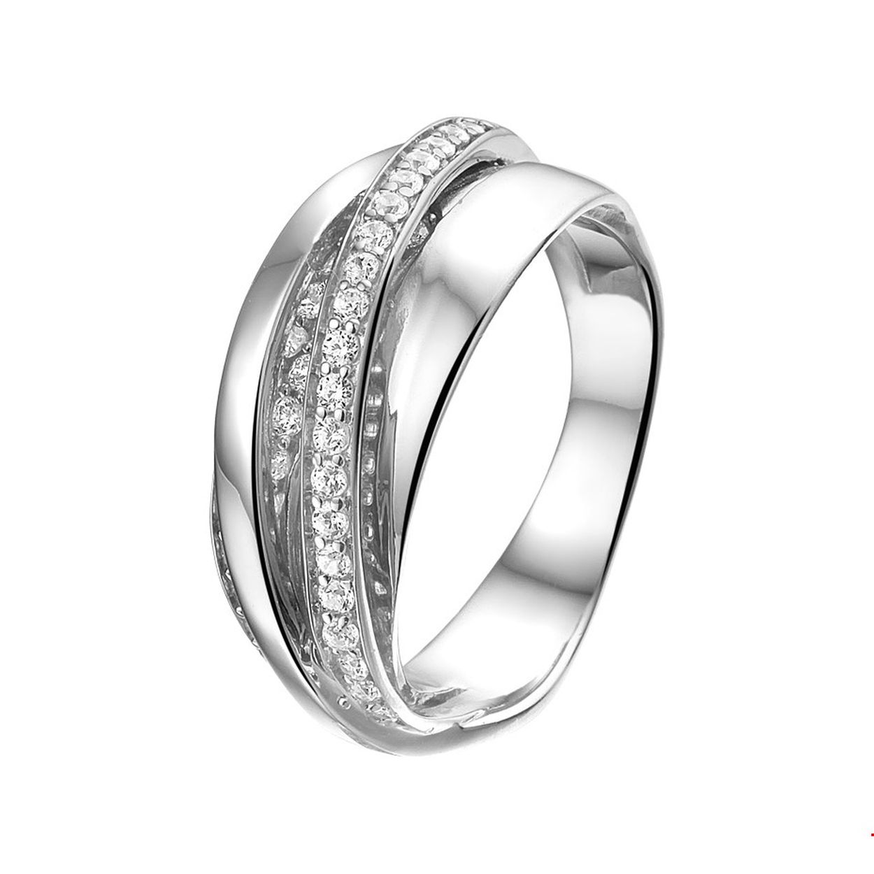Beschrijving: Gerhodineerd zilveren ring met zirkonia. 
Uniekenummer serie: 26892
Verpakt per: 1
Doelgroep: dames
Ringmaat: 19.00 mm (60)
Breedte: 9.5 mm
Zetting: pave (rijzetting)