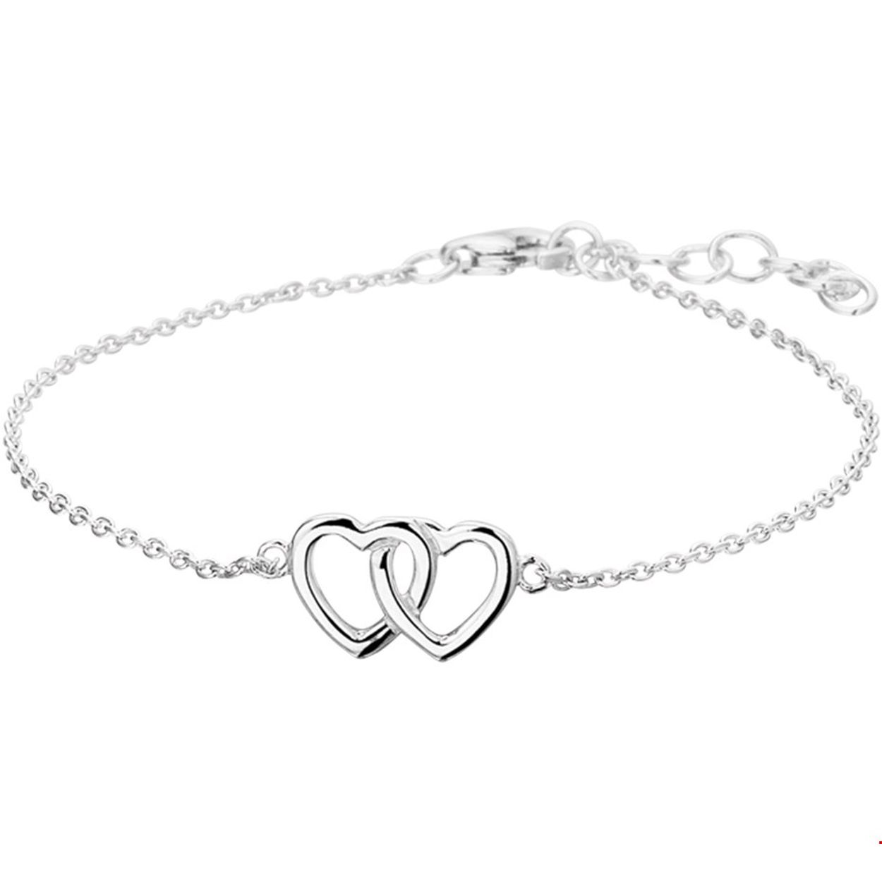 Gerhodineerd zilveren armband met harten. De lengte bedraagt 15.5cm met 2.5cm extensie. De schakelbreedte is 1.3mm.
Doelgroep: dames
Breedte: 7.5 mm
Kortste lengte: 15.5 mm
Langste lengte: 18 mm