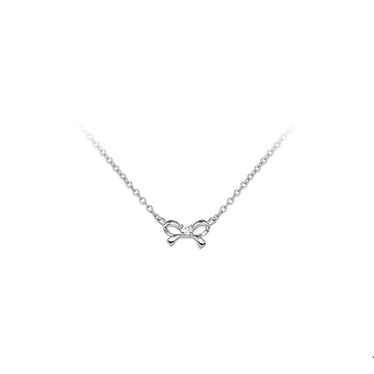 Beschrijving: Gerhodineerd zilveren collier met een strik en zirkonia. De lengte bedraagt 36cm met 4cm extensie. De schakelbreedte is 1.3mm.
Verpakt per: 1
Doelgroep: kinderen
Breedte: 12 mm
Kortste lengte: 36 mm
Langste lengte: 40 mm
Hoogte: 5.5 mm