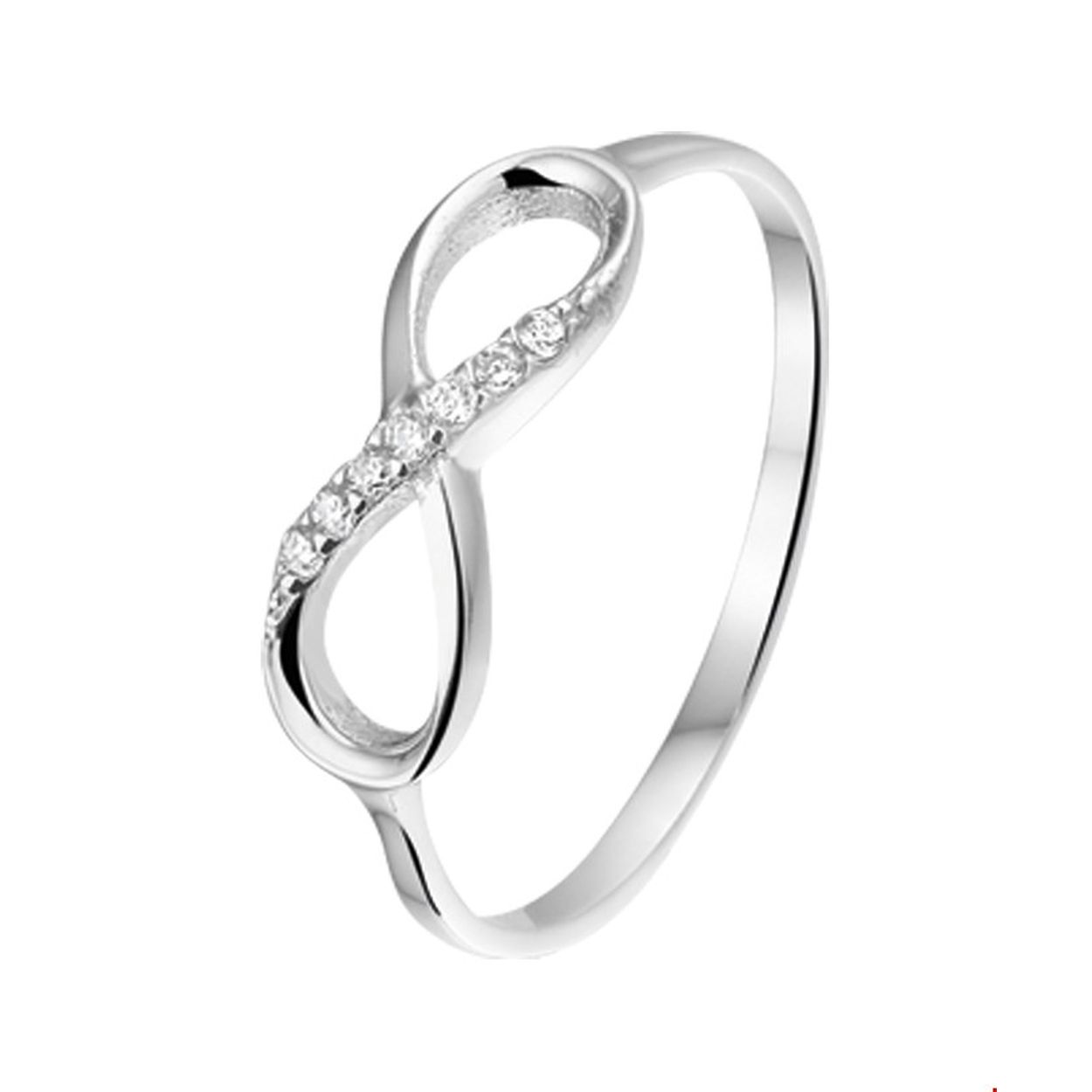 Infinity is het symbool van nu. Dit fijne ringetje van gerhodineerd zilver kan daarom echt niet ontbreken in jouw sieraden-stash! Maak het setje compleet met een bijpassend collier en armbandje! Details: Gerhodineerd zilveren ring met infinity teken en zirkonia. De ring is onderdeel van een set. 
Doelgroep: dames
Ringmaat: 18.50 mm (58)
Breedte: 5.5 mm