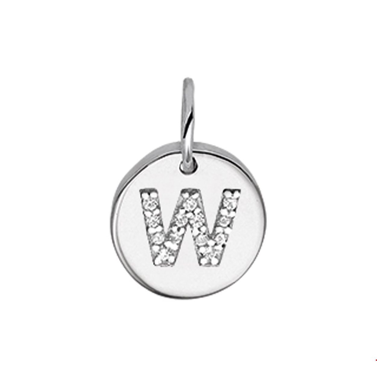 Beschrijving: Gerhodineerd zilveren bedel met de letter W en zirkonia. 
Uniekenummer serie: 35761
Verpakt per: 1
Doelgroep: unisex
Breedte: 9.5 mm
Zetting: entourage (rijzetting)