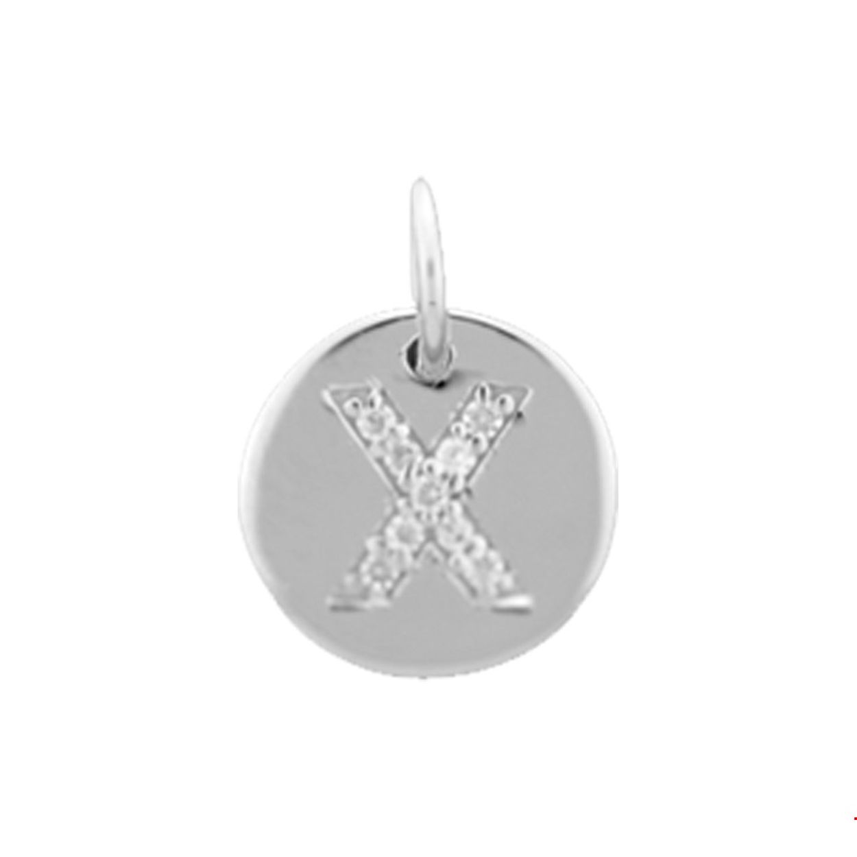 Beschrijving: Gerhodineerd zilveren bedel met de letter X en zirkonia. 
Uniekenummer serie: 35761
Verpakt per: 1
Doelgroep: unisex
Breedte: 9.5 mm
Zetting: entourage (rijzetting)