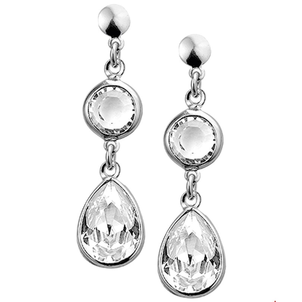 Glam up your outfit! Deze gerhodineerd zilveren oorhangers met swarovski kristal sprankelen je tegemoet en geven je look direct een chique uitstraling. Details: Gerhodineerd zilveren oorhangers met swarovski kristal. 
Doelgroep: dames
Breedte: 7.5 mm
Hoogte: 31 mm