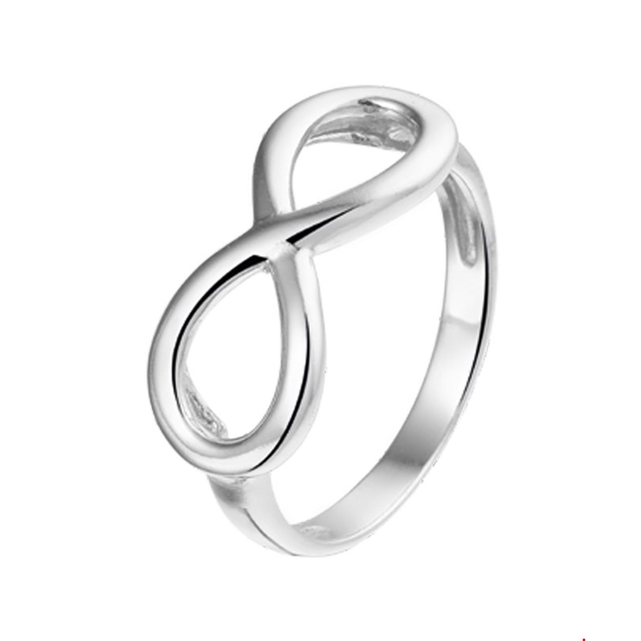 Gerhodineerd zilveren ring met infinity teken. 
Uniekenummer serie: 26883
Verpakt per: 1
Doelgroep: dames
Ringmaat: 16.00 mm (50)
Breedte: 8.5 mm
