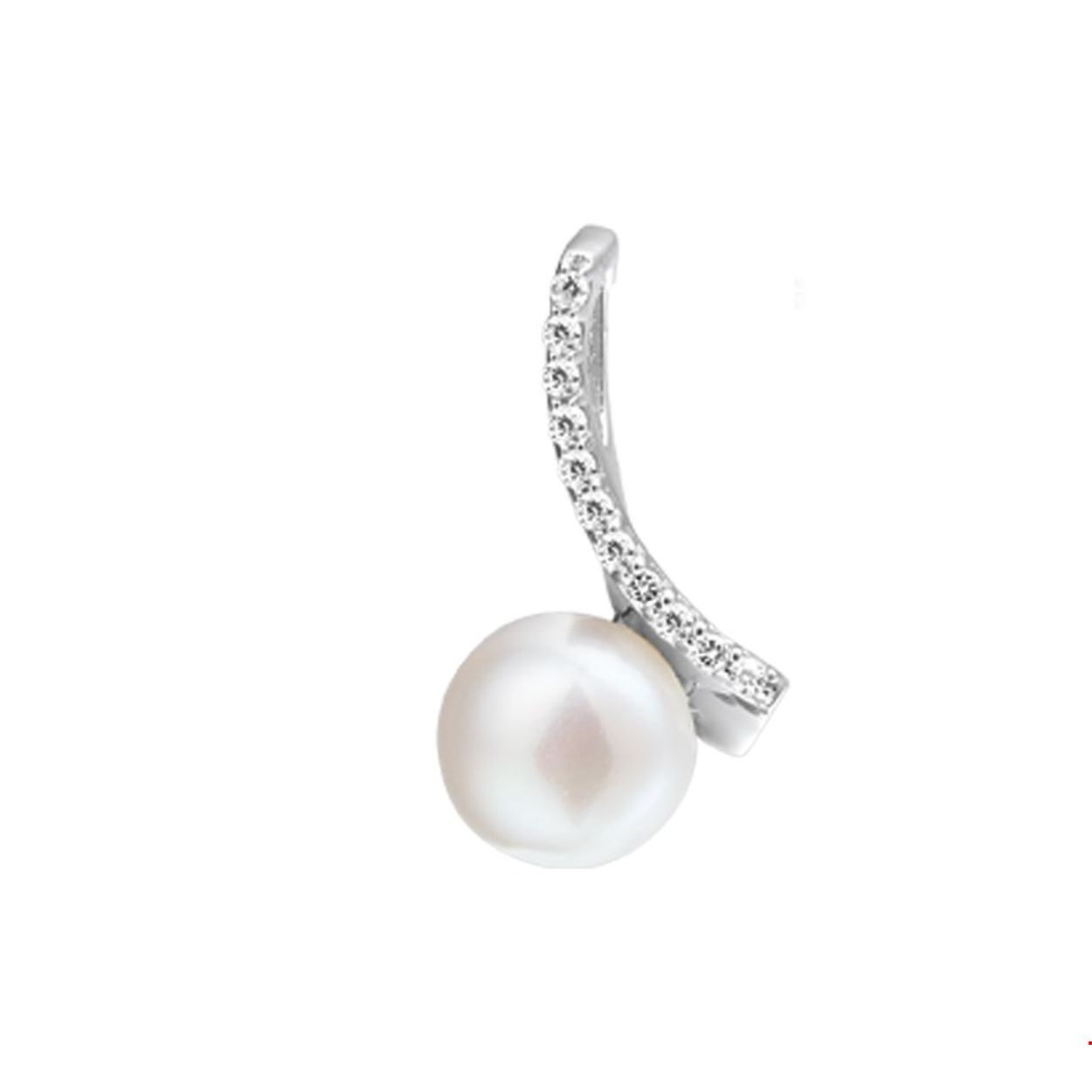 Beschrijving: Gerhodineerd zilveren hanger met zoetwaterparel en zirkonia. 
Verpakt per: 1
Doelgroep: dames
Breedte: 11.5 mm
Hoogte: 21 mm
