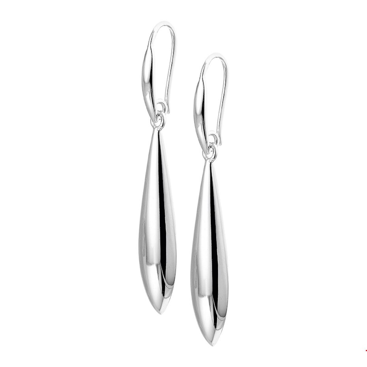 Gerhodineerd zilveren oorhangers. 
Doelgroep: dames
Breedte: 8 mm
Hoogte: 46 mm