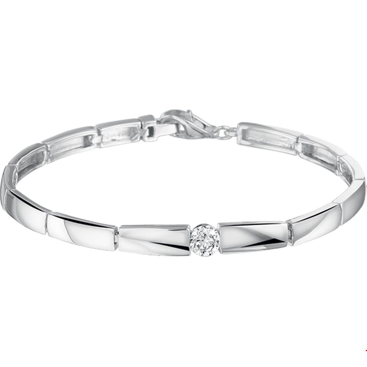 Beschrijving: Gerhodineerd zilveren armband met zirkonia.
Verpakt per: 1
Doelgroep: dames
Breedte: 5 mm
Langste lengte: 19 mm
Zetting: solitaire (span zetting)