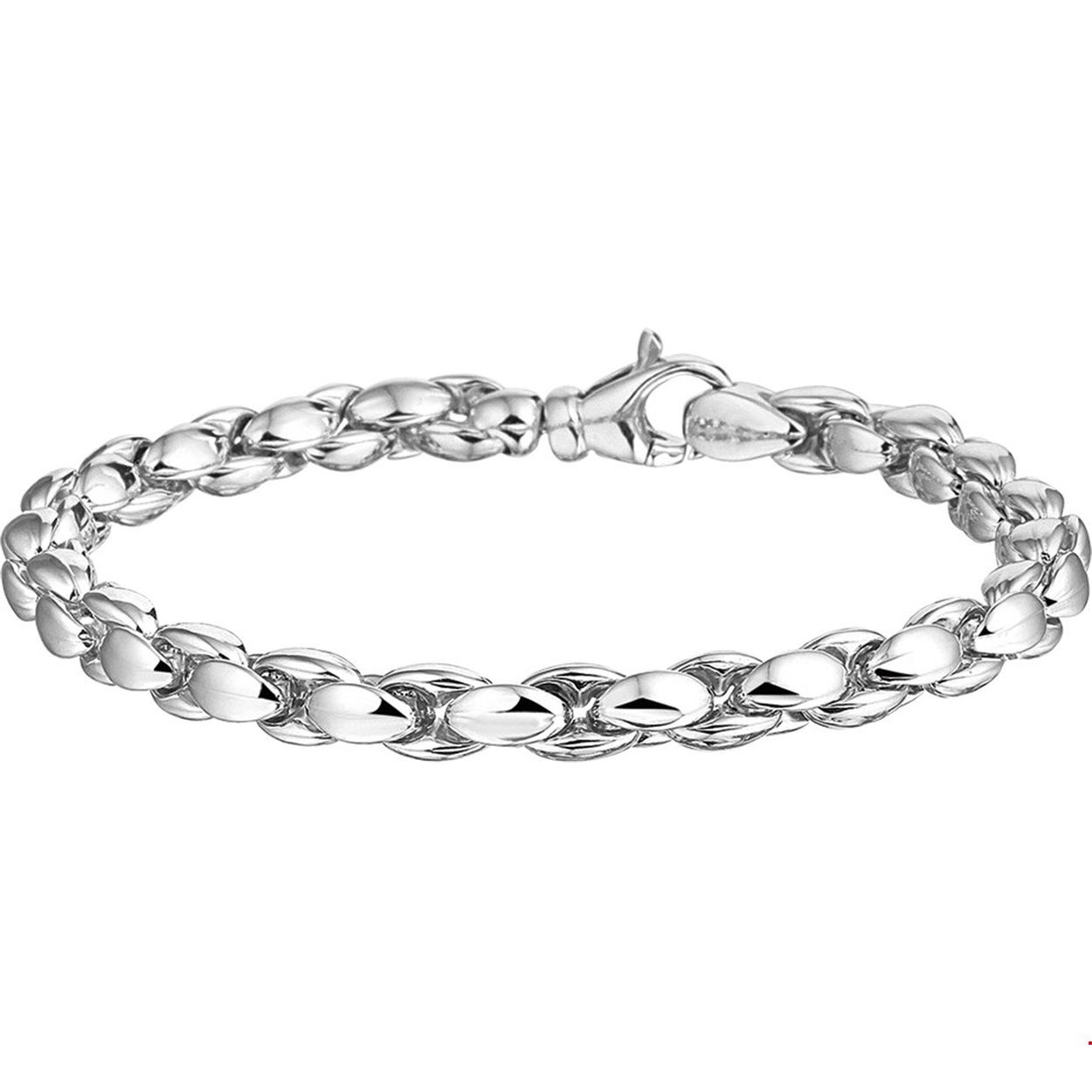 Beschrijving: Gerhodineerd zilveren armband met een poli afwerking. 
Verpakt per: 1
Doelgroep: dames
Breedte: 5.5 mm
Langste lengte: 19.5 mm