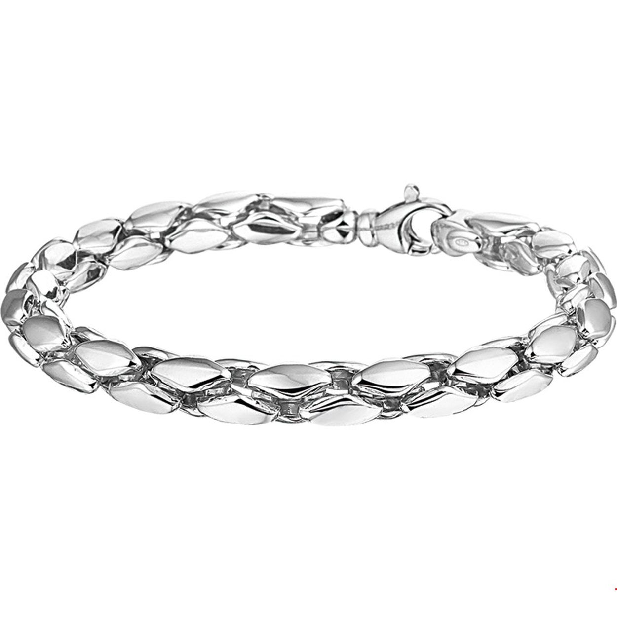 Beschrijving: Gerhodineerd zilveren armband met een poli afwerking. 
Verpakt per: 1
Doelgroep: dames
Breedte: 6.5 mm
Langste lengte: 19.5 mm