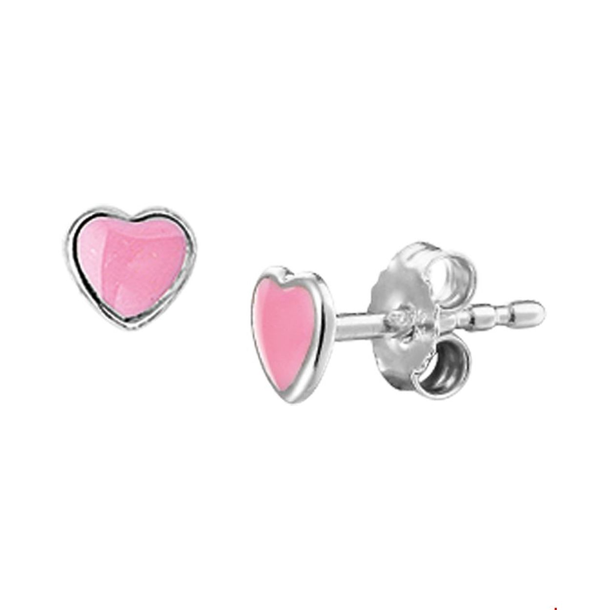 Deze mooie oorstekers zijn gemaakt van zilver en hebben een hartvormig design met roze emaille. Ze zijn perfect voor een subtiele en vrouwelijke uitstraling. Draag ze bij elke gelegenheid, van casual tot chique. Een must-have voor elke sieradencollectie. Mix en match met andere zilveren sieraden voor een complete look. Voeg deze oorstekers toe aan je collectie en straal elke dag!