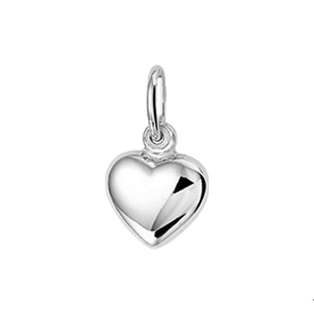Zilver gerhodineerde hanger in vorm van een hart