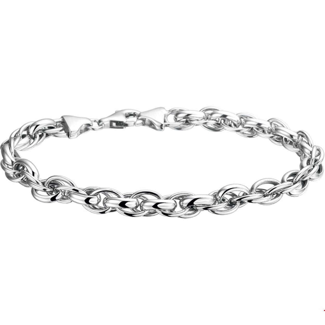Zilveren armband met fantasie schakel. 

Doelgroep: dames
Breedte: 6.5 mm
Langste lengte: 20 cm