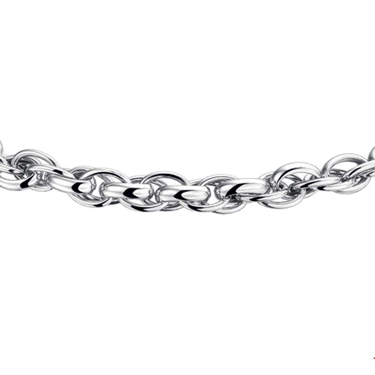 Zilveren collier met fantasie schakel. 
Doelgroep: dames
Breedte: 6.5 mm
Langste lengte: 45 cm
