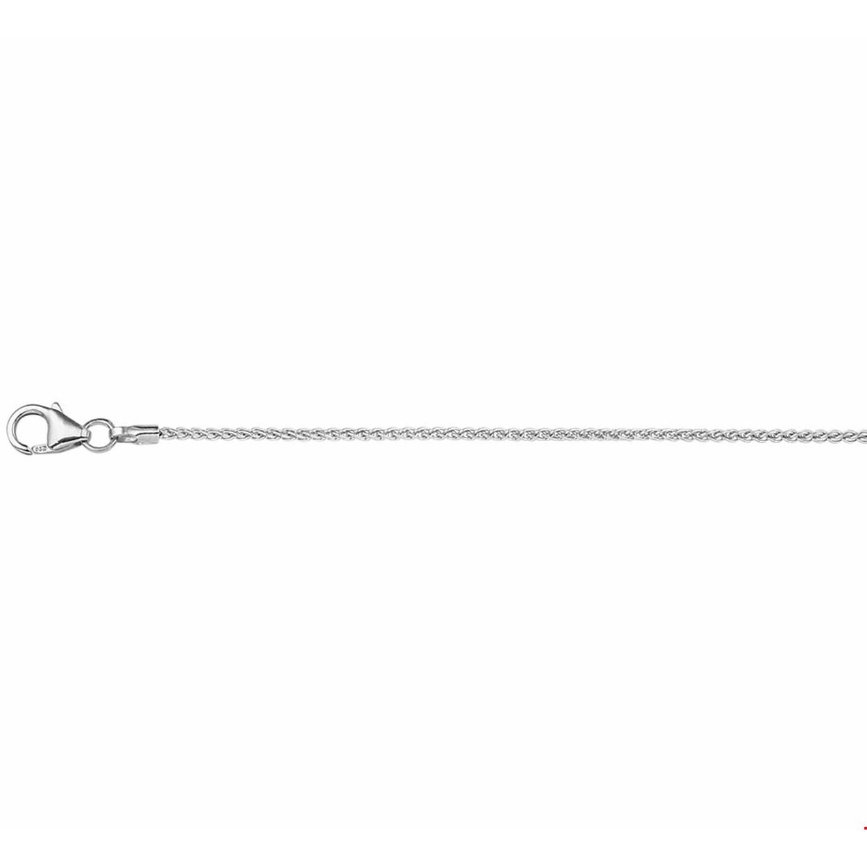 Zilveren collier met vossestaart schakel.
Breedte: 1.3 mm
Langste lengte: 42 cm