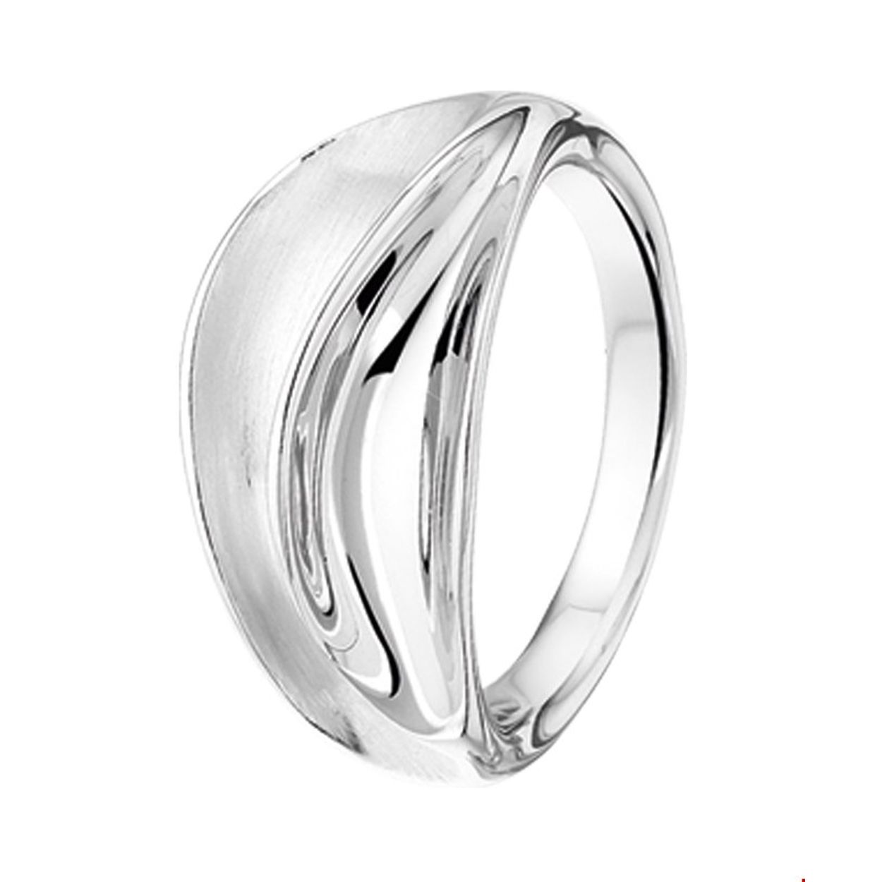 Gerhodineerd zilveren ring met een poli/matte afwerking.
Ringmaat: 17.75 mm (56)
Breedte: 10 mm