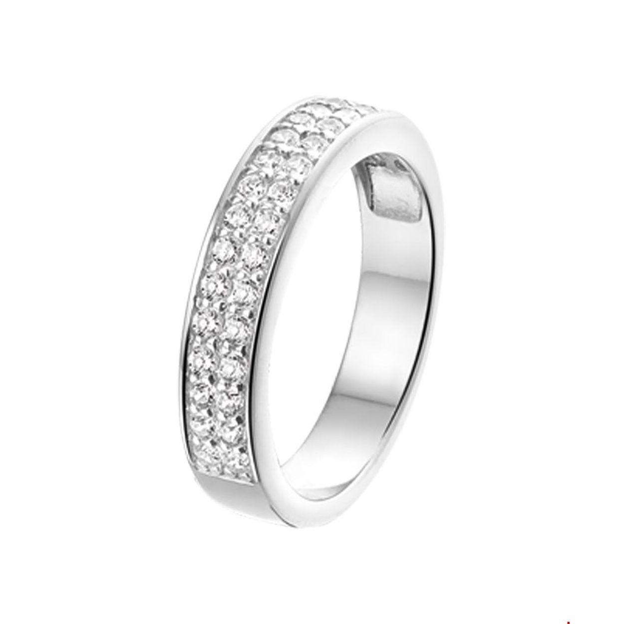 Beschrijving: Gerhodineerd zilveren ring met zirkonia.
Uniekenummer serie: 32204
Verpakt per: 1
Doelgroep: dames
Ringmaat: 17.25 mm (54)
Breedte: 4.5 mm
Zetting: pave