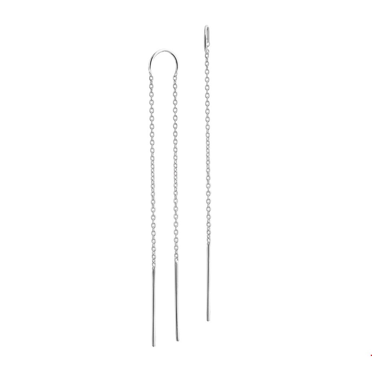 Beschrijving: Gerhodineerd zilveren doortrekoorbellen met een lengte van 7.5cm en breedte van 1mm. Door het simplistische design zijn deze doortrekoorbellen gemakkelijk te combineren met andere sieraden.
Verpakt per: 1
Doelgroep: dames