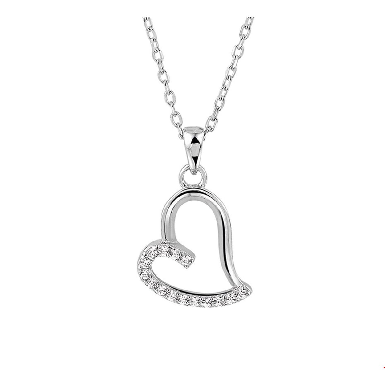 Beschrijving: Gerhodineerd zilveren collier met een hart en zirkonia. De lengte bedraagt 41cm met 4cm extensie. 
Verpakt per: 1
Doelgroep: dames
Breedte: 10.5 mm
Kortste lengte: 41 mm
Langste lengte: 45 mm
Hoogte: 15.5 mm
