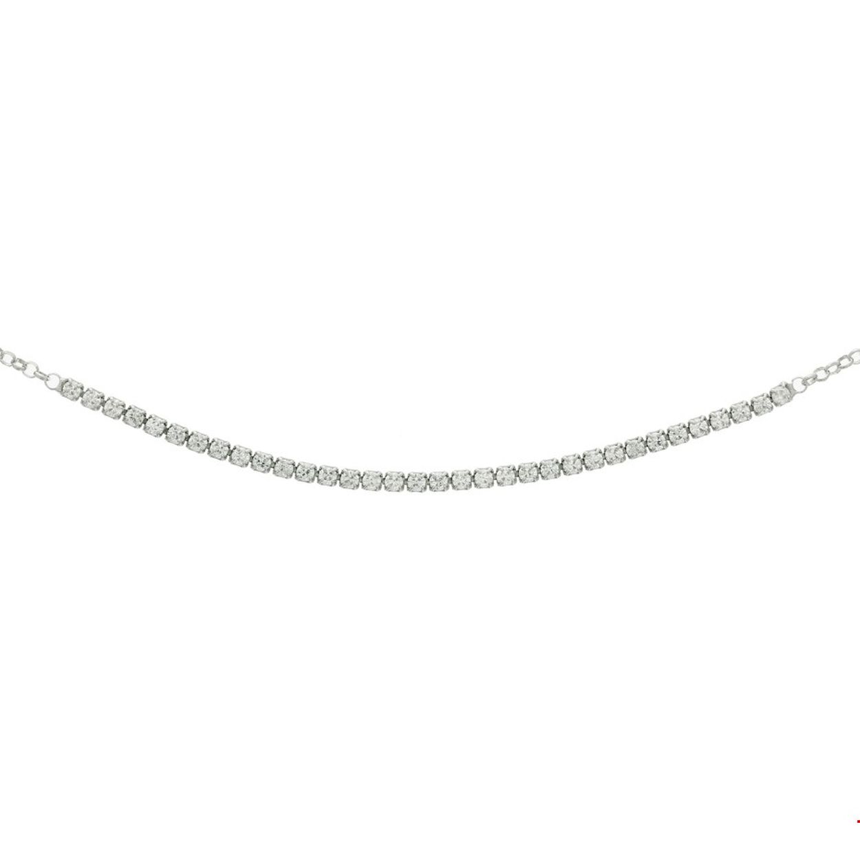 Beschrijving: Gerhodineerd zilveren collier met zirkonia. De lengte bedraagt 41cm met 4cm extensie.
Verpakt per: 1
Doelgroep: dames
Breedte: 2.5 mm
Kortste lengte: 41 mm
Langste lengte: 45 mm
Zetting: alliance (rijzetting)