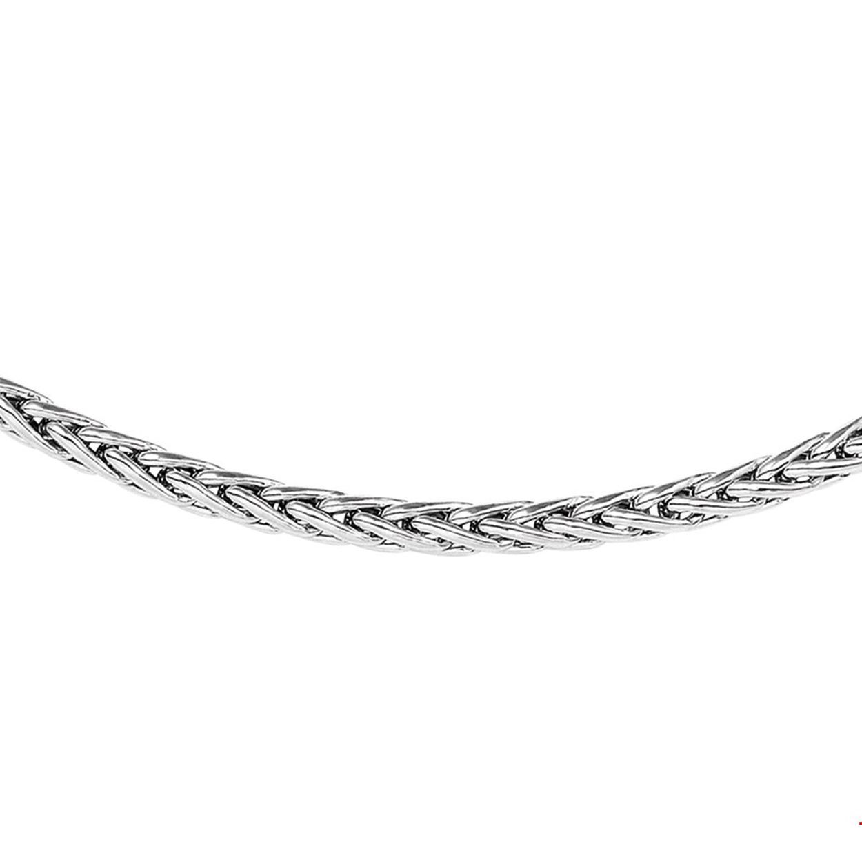 Gerhodineerd zilveren collier met vossestaart schakel. De schakelbreedte is 4.0mm.

Doelgroep: dames
Breedte: 4 mm
Langste lengte: 43 mm