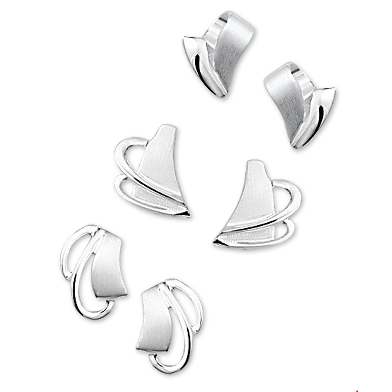 Beschrijving: Assortiment van verschillende gerhodineerd zilveren oorknoppen met een poli/matte afwerking. 
Doelgroep: dames