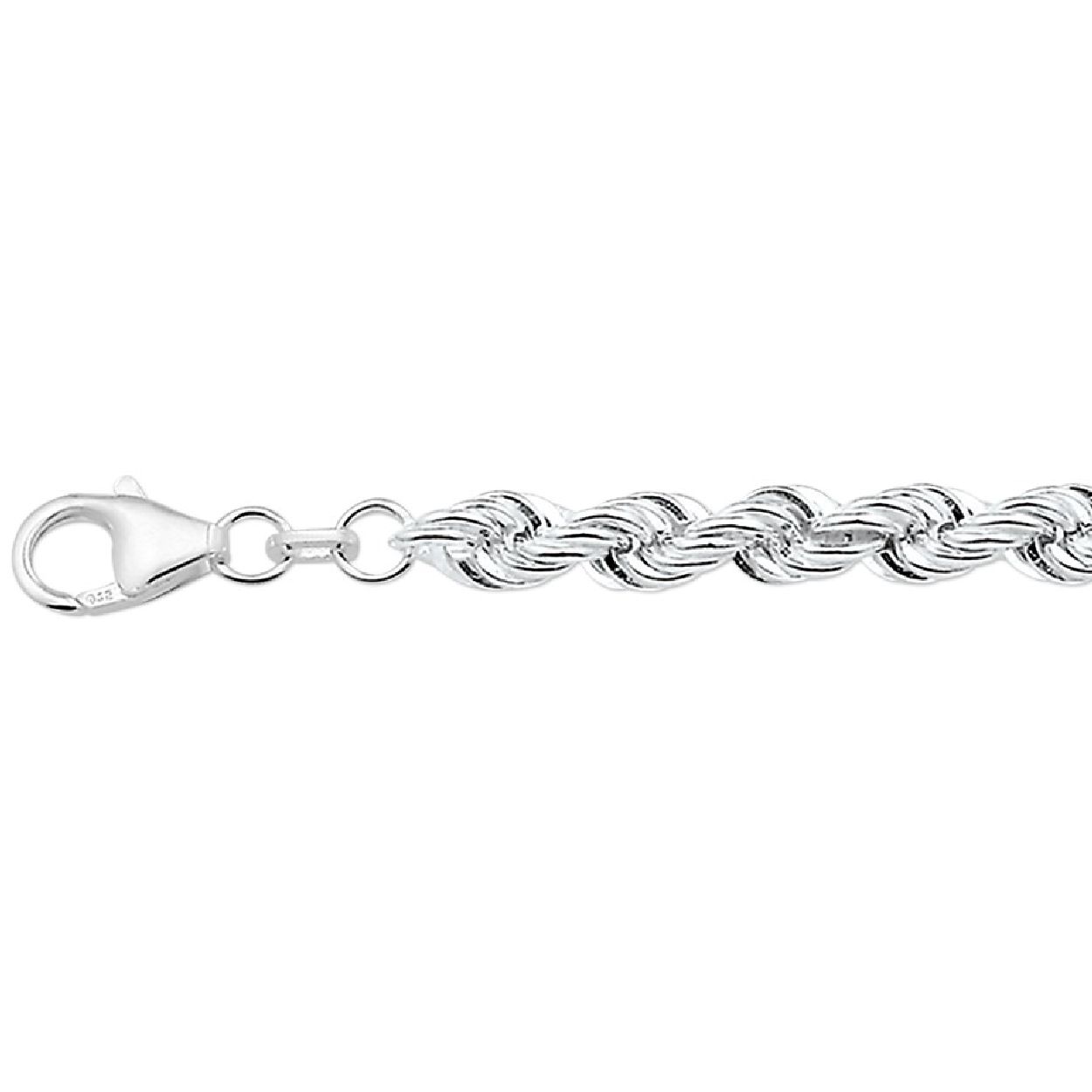 Zilver armband koord massief 19cm 5,5mm 
De armband is gemaakt van gerhodineerd zilver en is kleurig. Het is een sieraad voor dames.