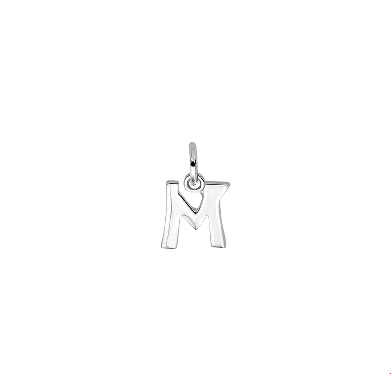 zilveren hanger, letter M