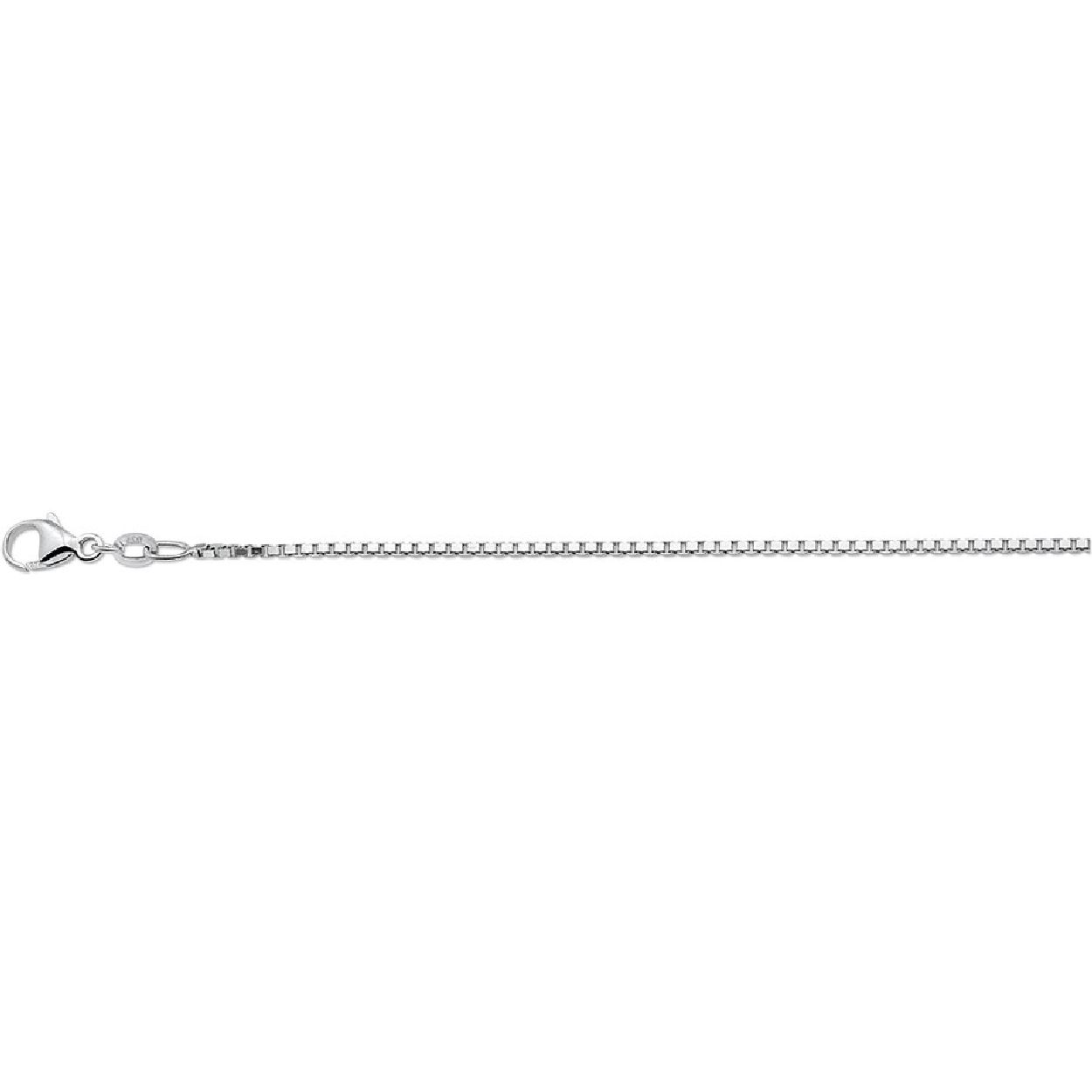 Zilver collier venetiaans 50cm 1,3mm 
De collier is gemaakt van gerhodineerd zilver en is zilverkleurig. Het is een sieraad voor dames.
