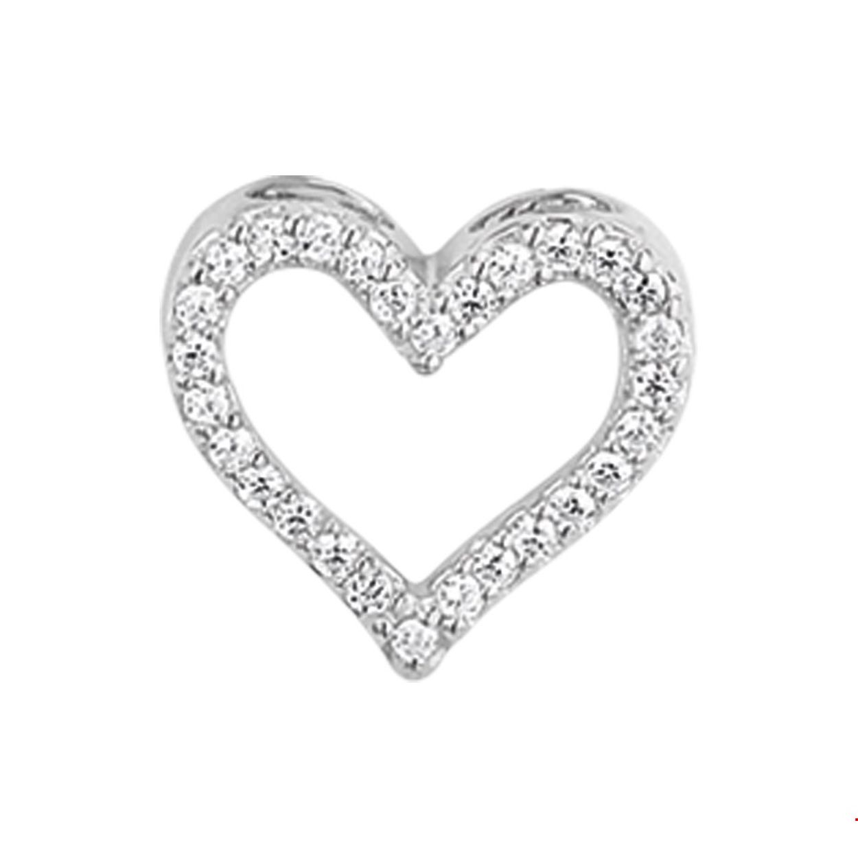 Beschrijving: Gerhodineerd zilveren hanger met een hart van zirkonia.
Verpakt per: 1
Doelgroep: dames
Breedte: 14 mm
Hoogte: 12.5 mm
Zetting: entourage (rijzetting)
