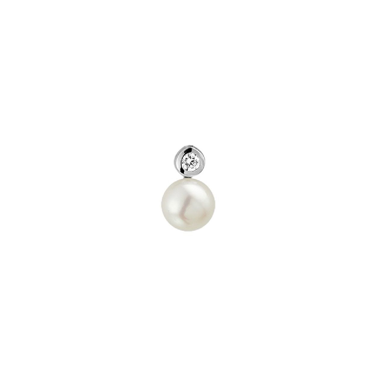 De hanger is gemaakt van gerhodineerd zilver en is witkleurig. Het is een sieraad voor dames.
