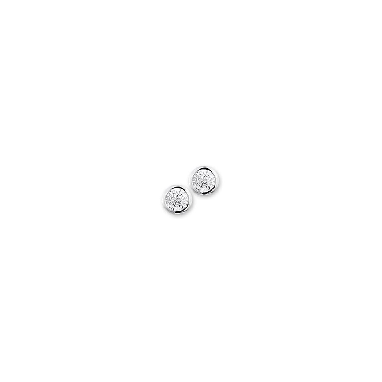 Zilver oorknoppen zirkonia 3,5mm 
Deze oorknoppen zijn gemaakt van gerhodineerd zilver en ze zijn zilverkleurig. Het is een sieraad voor dames.
3,5mm