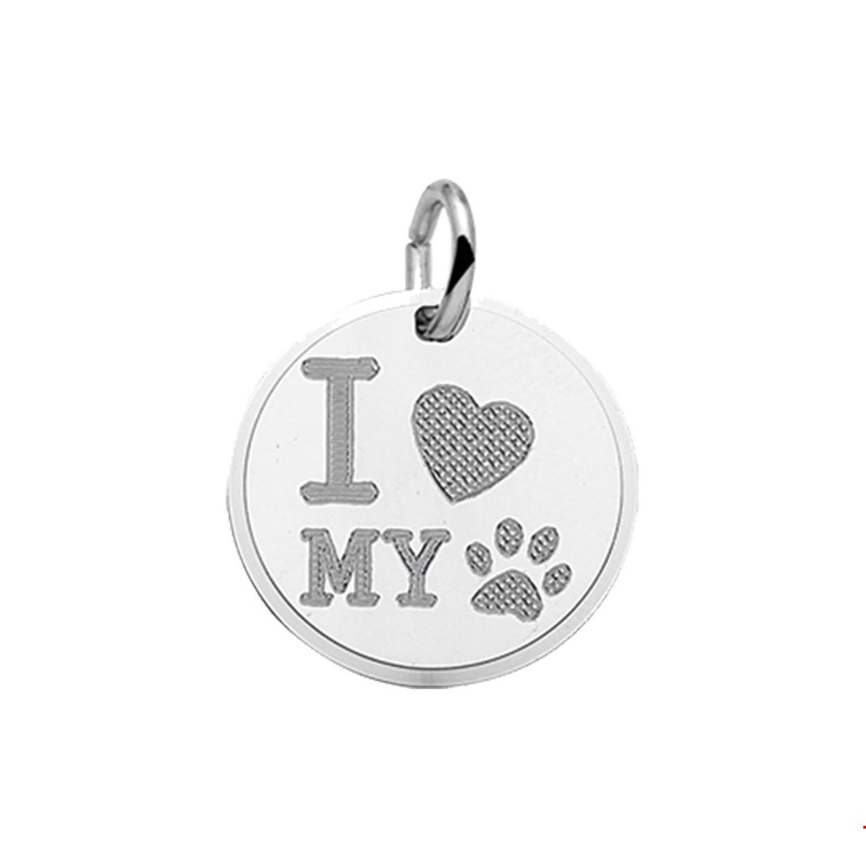 Beschrijving: Gerhodineerd zilveren hanger met de tekst I love my dog.
Doelgroep: dames
Breedte: 16 mm