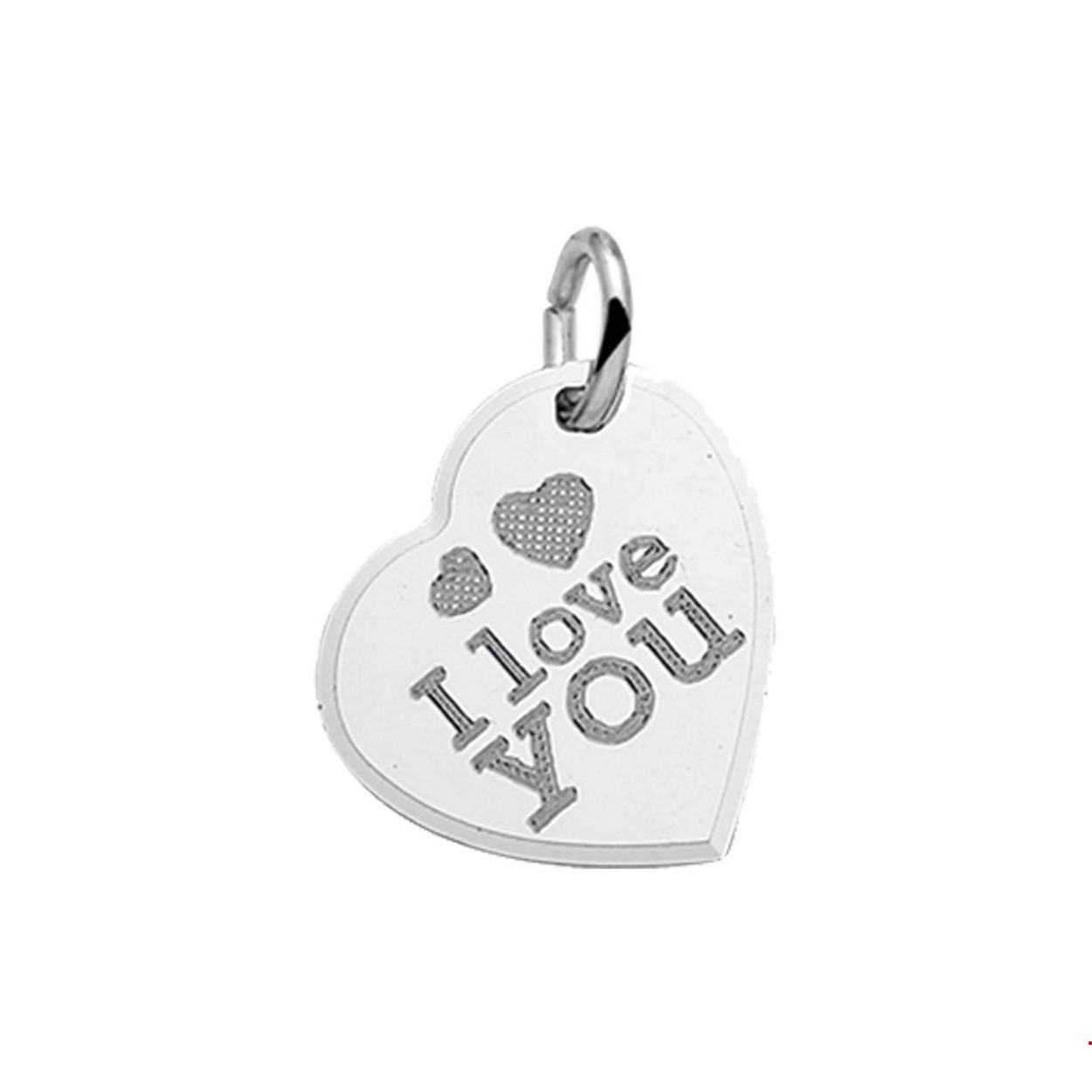 Beschrijving: Gerhodineerd zilveren hanger met een hart en de tekst I love you.
Doelgroep: dames
Breedte: 14 mm
Hoogte: 16 mm