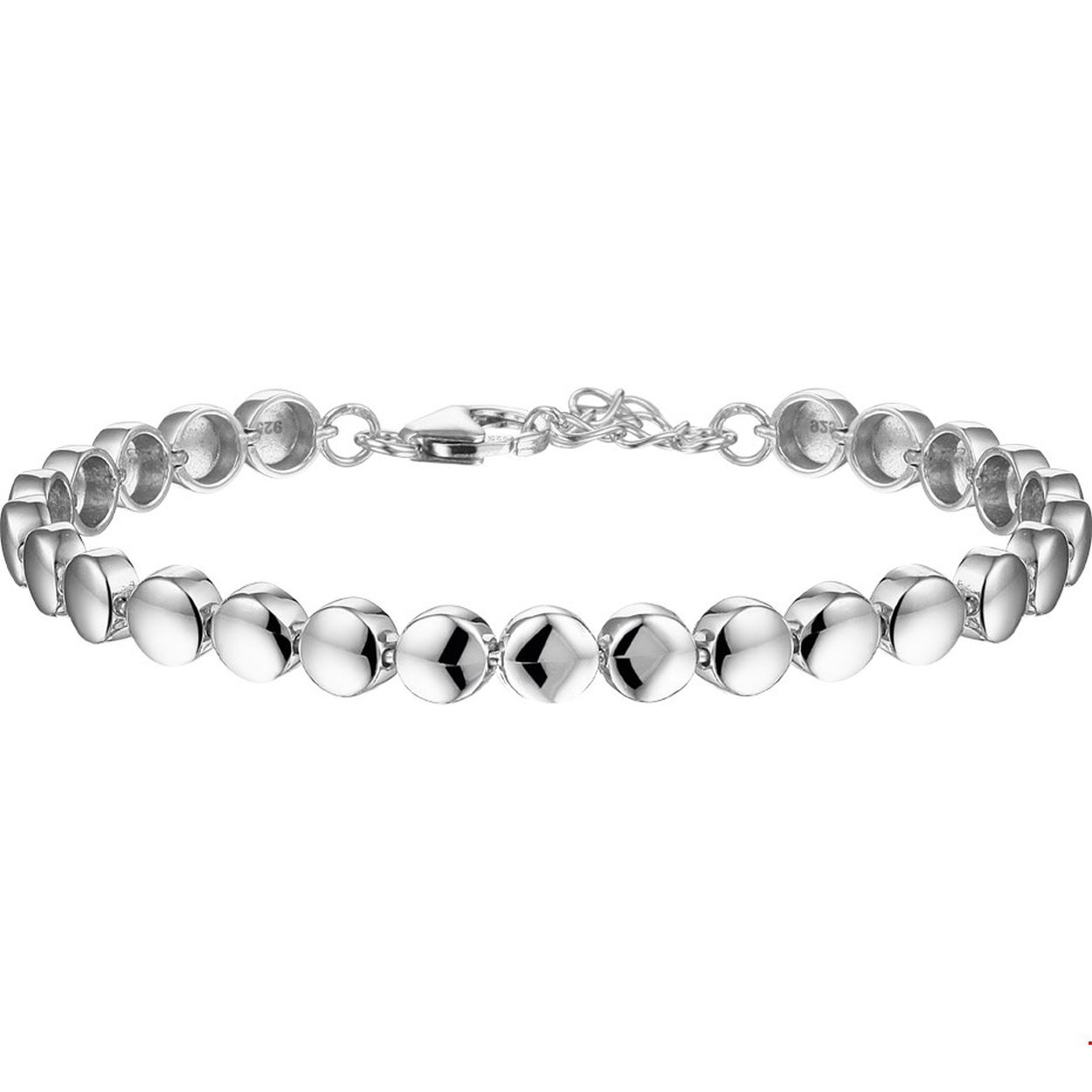 Beschrijving: Gerhodineerd zilveren armband. De lengte bedraagt 17cm met 3cm extensie. 
Verpakt per: 1
Doelgroep: dames
Breedte: 5.5 mm
Kortste lengte: 17 mm
Langste lengte: 20 mm