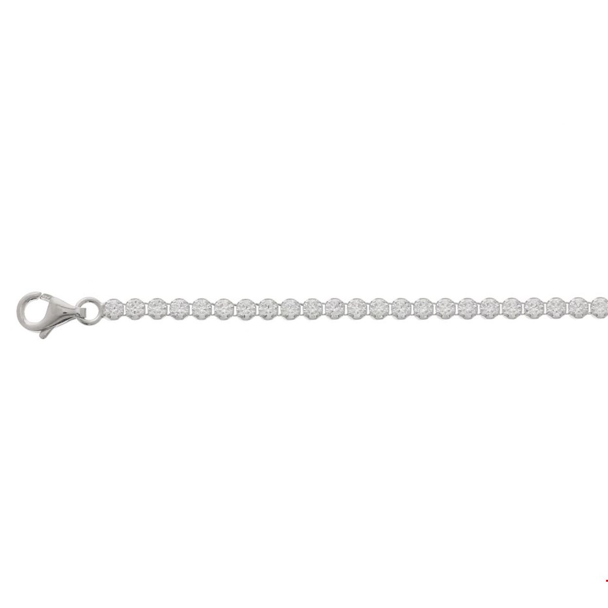 Beschrijving: Gerhodineerd zilveren tennisarmband met zirkonia. 
Uniekenummer serie: 34144
Verpakt per: 1
Doelgroep: dames
Breedte: 2.5 mm
Langste lengte: 18 mm
Zetting: alliance (kastzetting)
