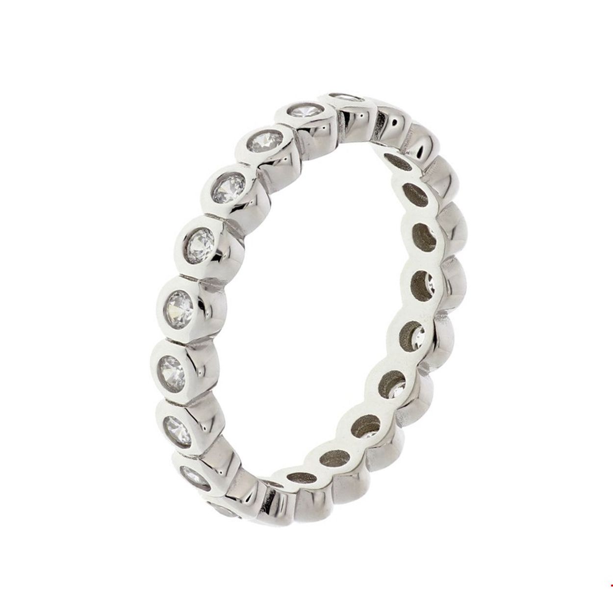 Beschrijving: Gerhodineerd zilveren ring met zirkonia.
Uniekenummer serie: 34463
Verpakt per: 1
Doelgroep: dames
Ringmaat: 16.50 mm (52)
Zetting: entourage (kastzetting)