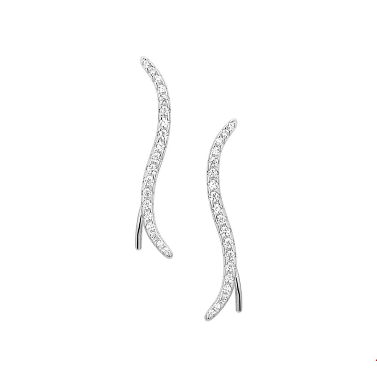 Beschrijving: Gerhodineerd zilveren oorschuiven met zirkonia. 
Verpakt per: 1
Doelgroep: dames
Breedte: 2 mm
Hoogte: 25 mm
Zetting: entourage (rijzetting)