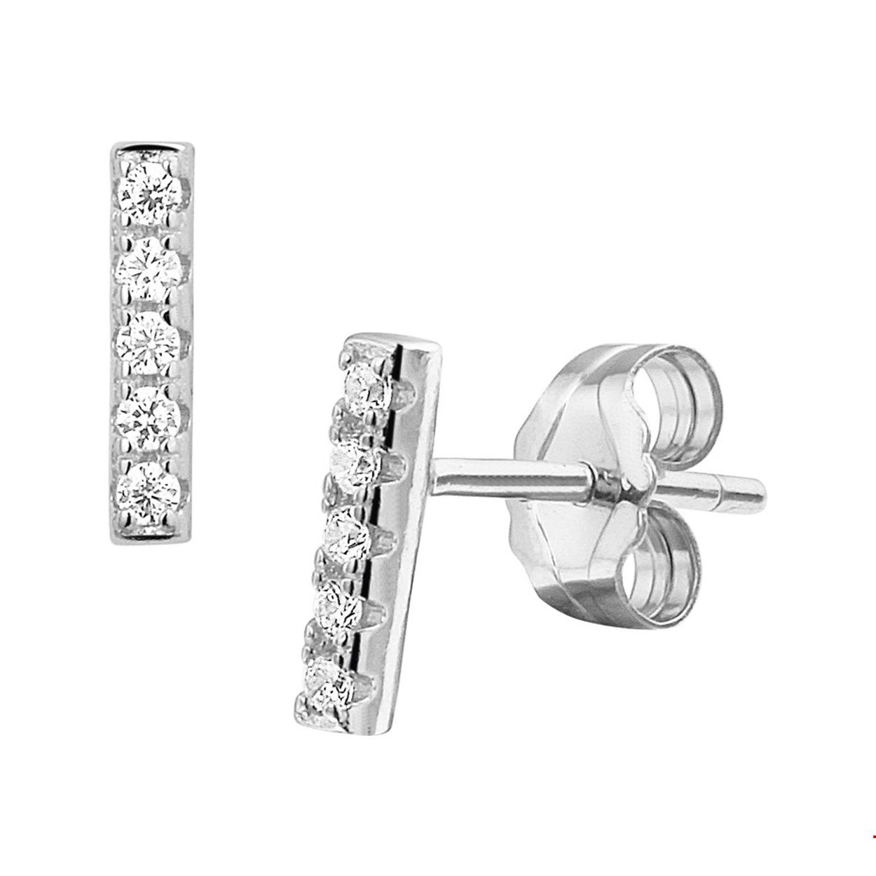 Beschrijving: Gerhodineerd zilveren oorknoppen met een balkje en zirkonia.
Doelgroep: dames
Breedte: 1.5 mm
Hoogte: 8 mm
Zetting: alliance (rijzetting)